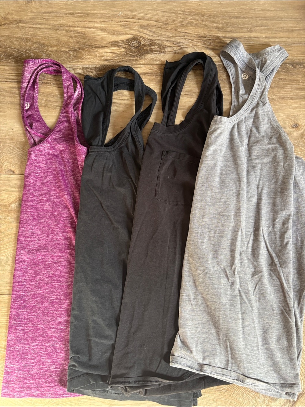 lululemon athletica Racerback Tank Tops - Magenta, Black, Gray